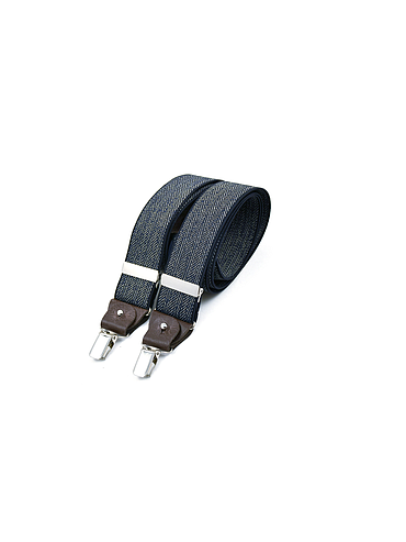 Wide clip-on suspenders with leather details – Chevron Nay