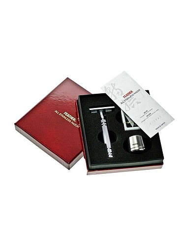 Feather - All Stainless Safety Razor with Holder
