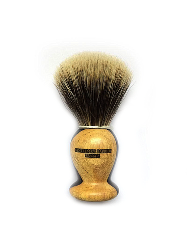 Heren - Puur witte scheerkwast - Ebbenhout - 21mm