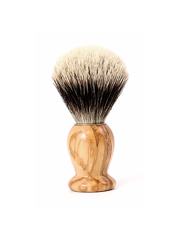 Heren - Puur witte scheerkwast - Olijf - 21mm