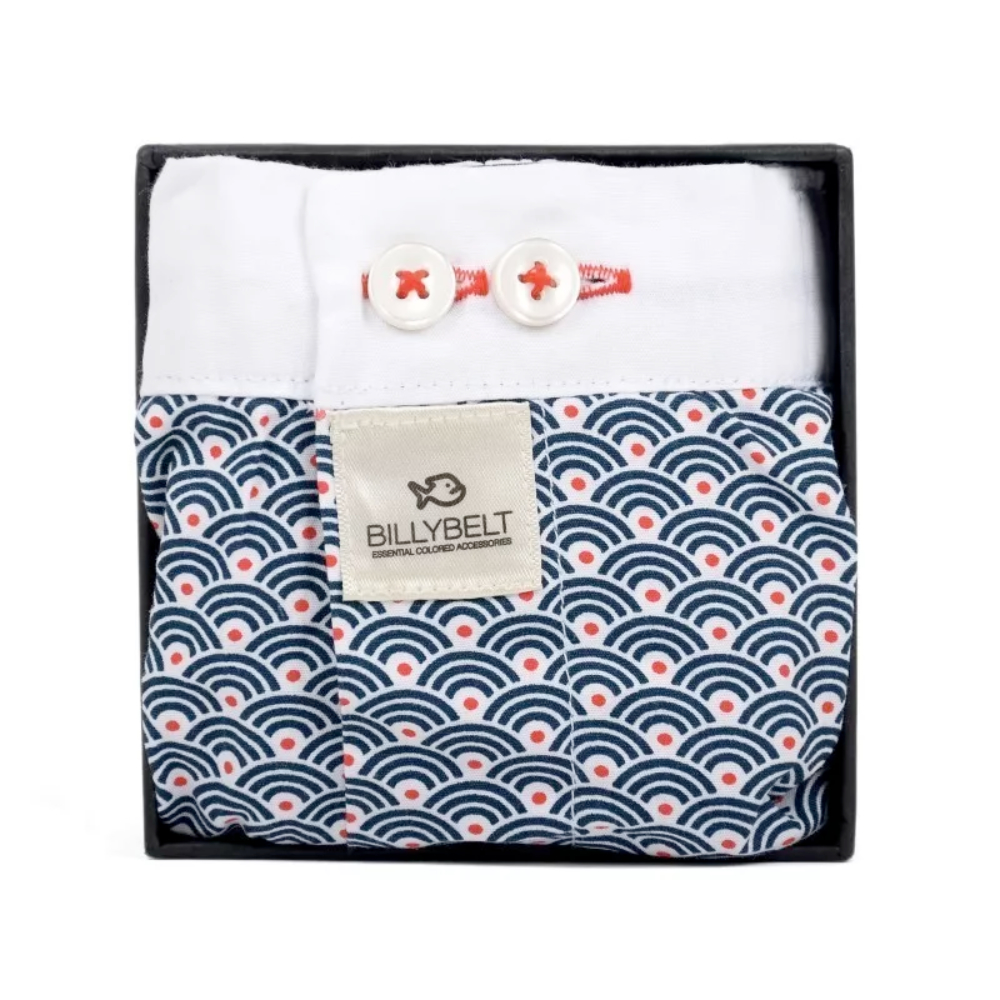 BillyBelt - Organic cotton boxer shorts - Blue Wave - Size S