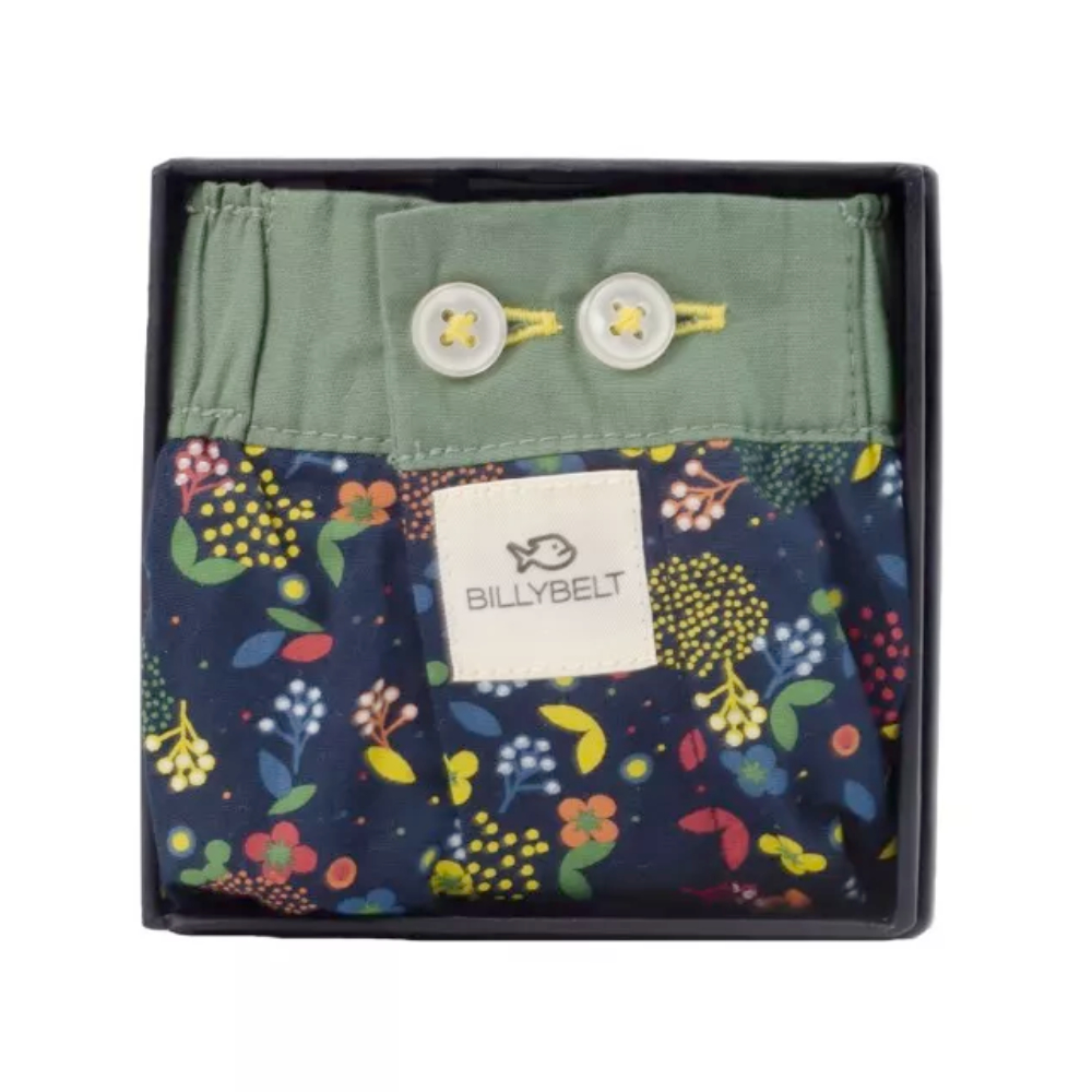 BillyBelt - Caleçon en coton bio - Flores - Taille XL