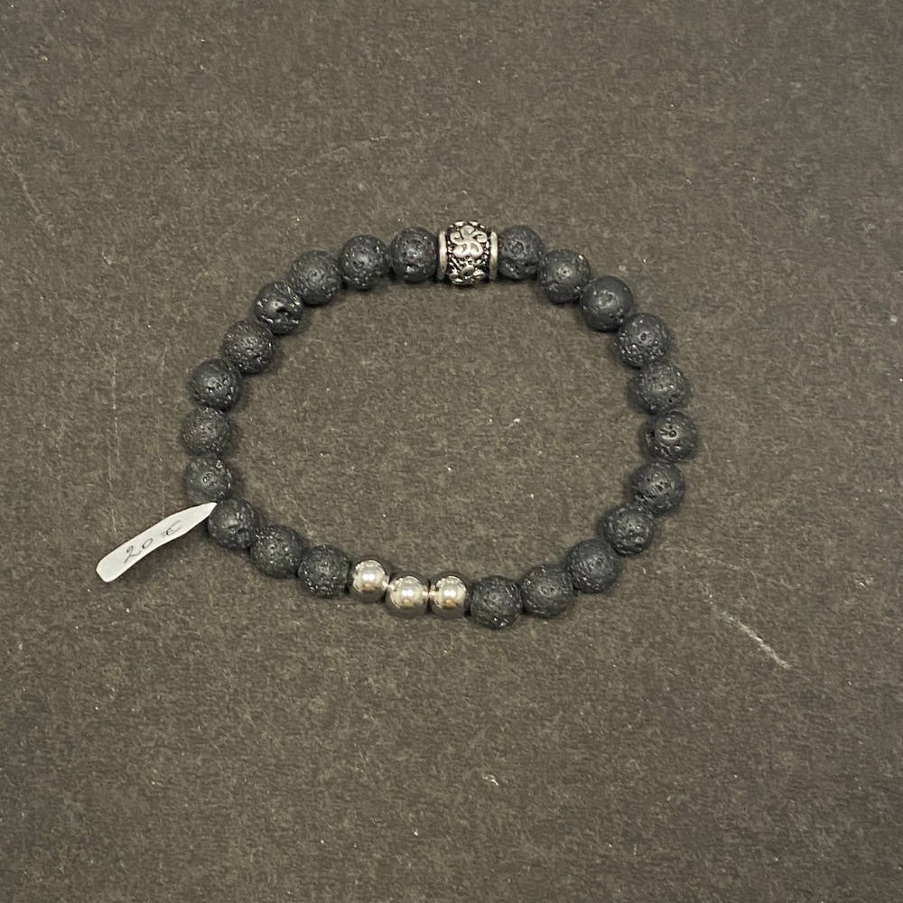Willems - Fantasie armband - Lavasteen en staal